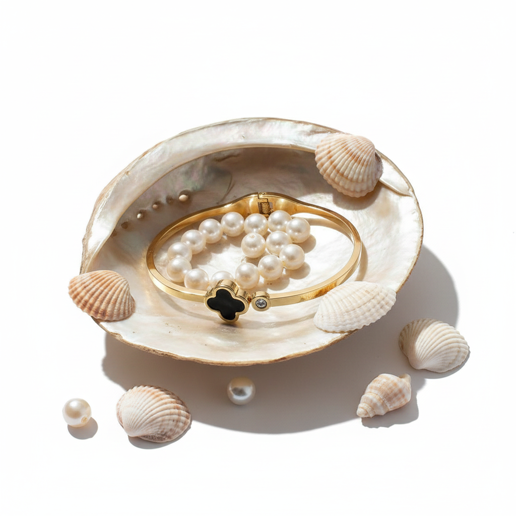 Flat Lay with Shell Tray