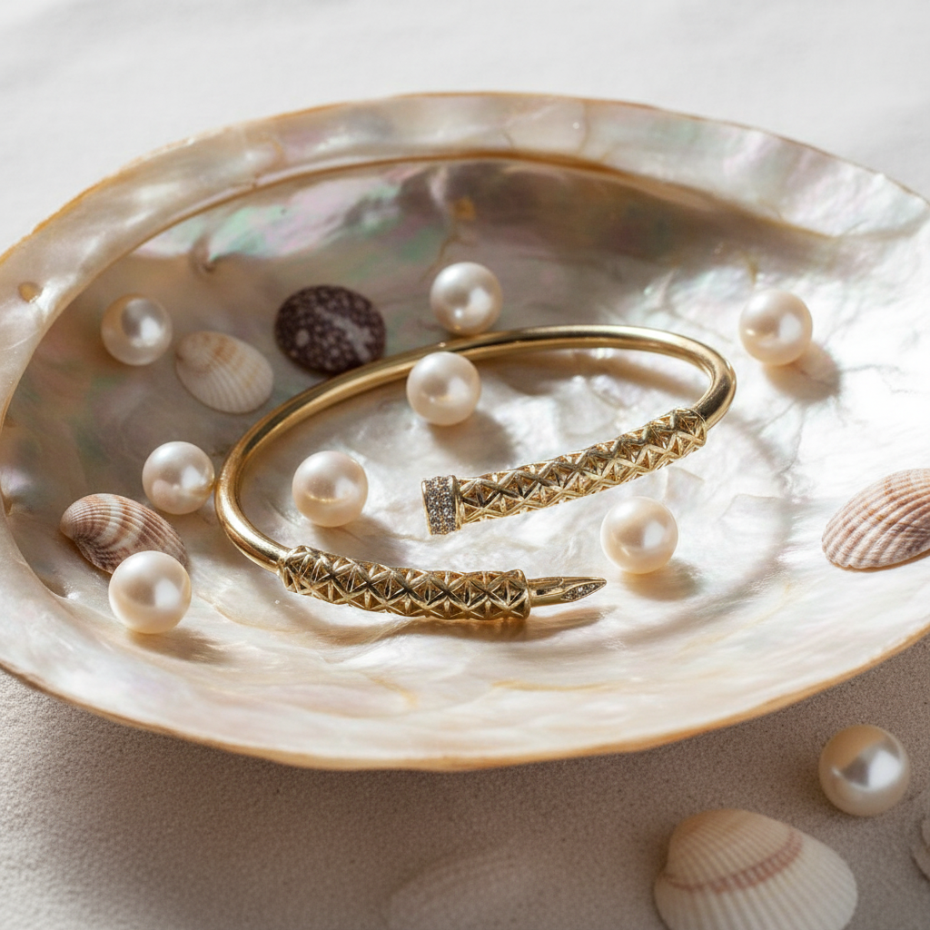 Flat Lay with Shell Tray