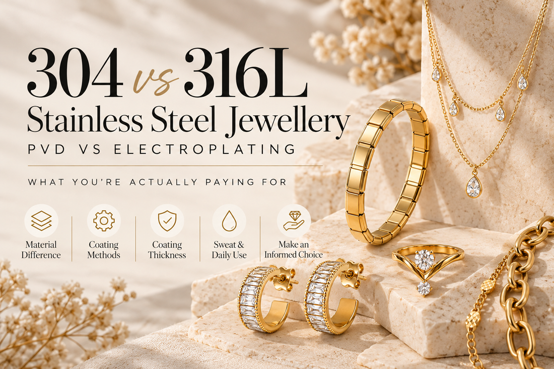 304 vs 316L Stainless Steel Jewellery: PVD, Electroplating & What You’re Actually Paying For