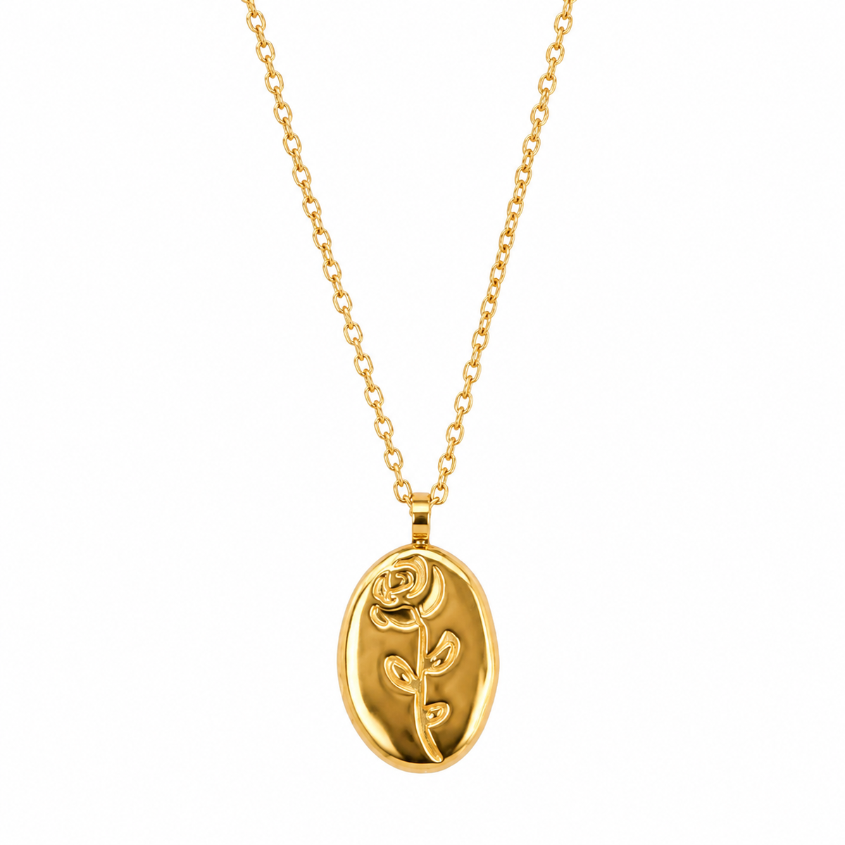 Elara floral oval pendant necklace