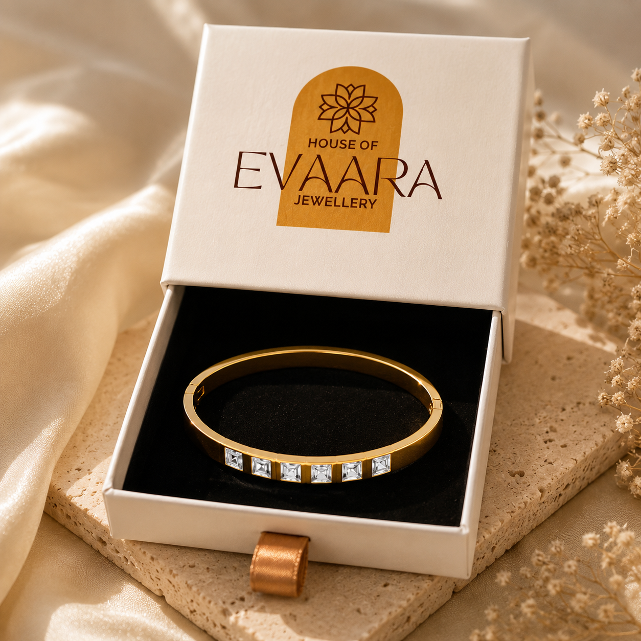 Solitaire Baguette Bangle Bracelet