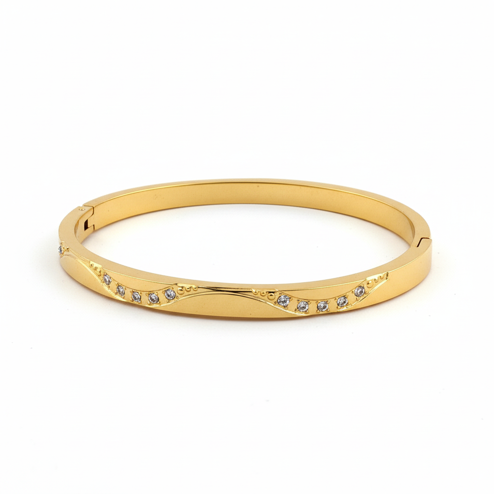 Kids Diamond Wave Bangle | 18K Gold Plated Anti Tarnish – House of Evaara