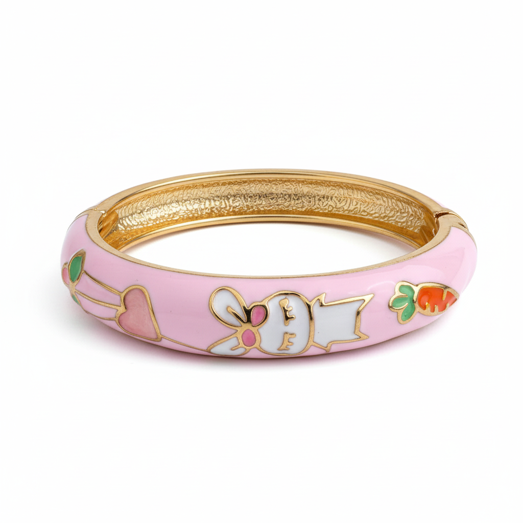 Baby Pink Butterfly Bracelet - Pure White Background