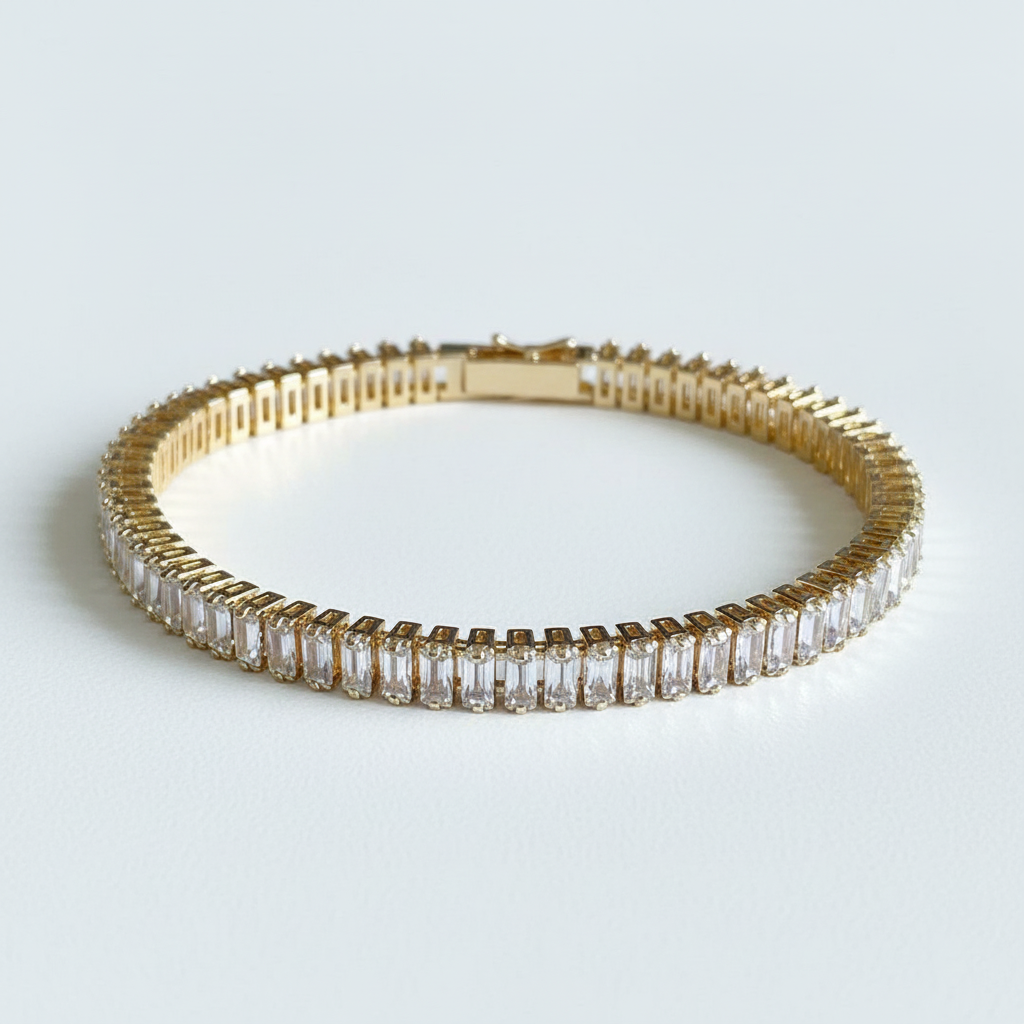 Baguette Tennis Bracelet - Angled View