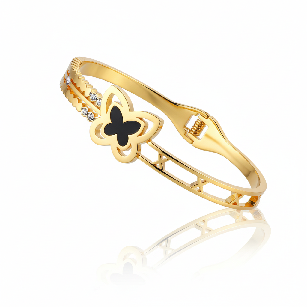 Butterfly Bangle Angled View