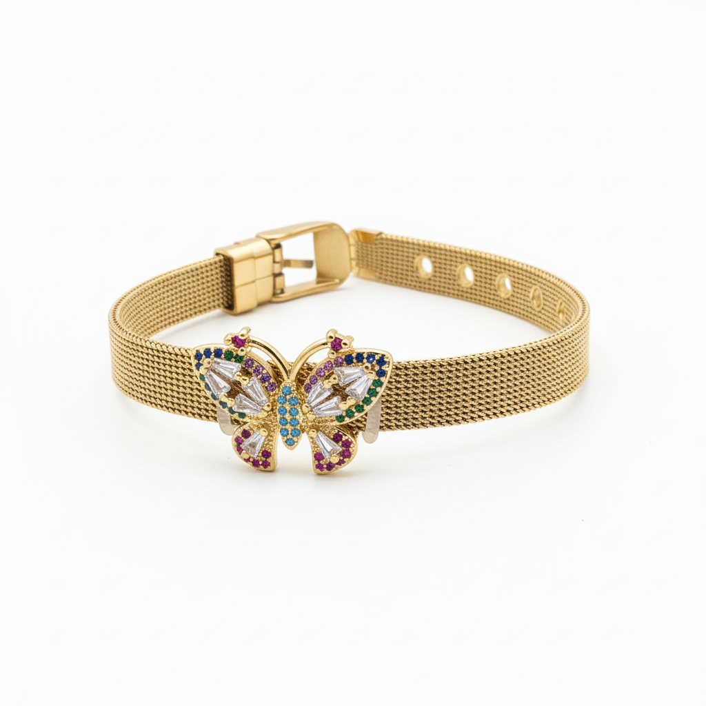 Butterfly Mesh Bracelet Angled View