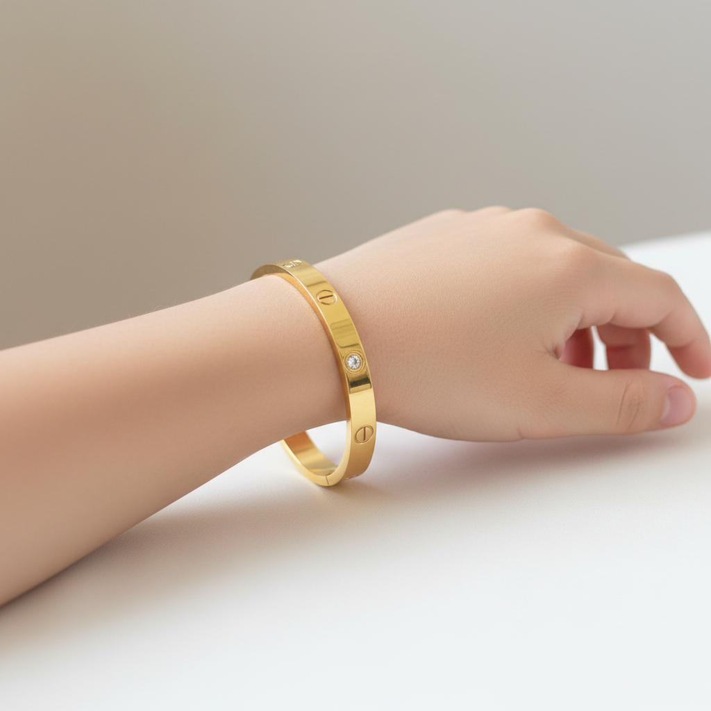 Corrected Screw Bracelet on Wrist