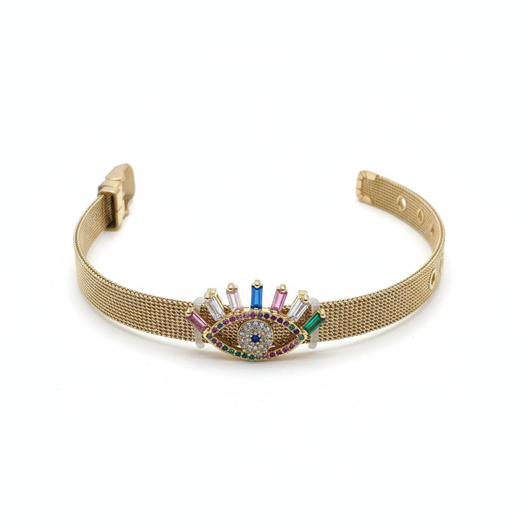 Crown Mesh Bracelet Angled View