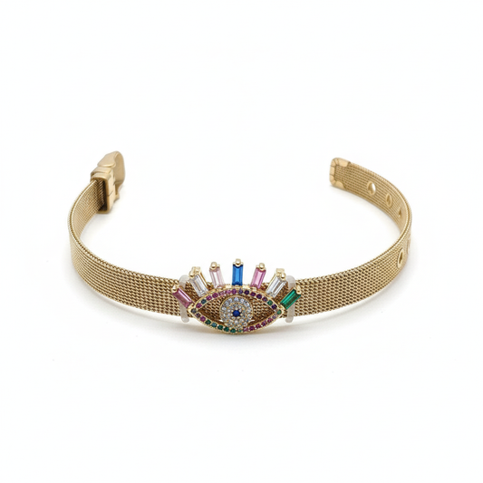 Crown Mesh Bracelet Angled View