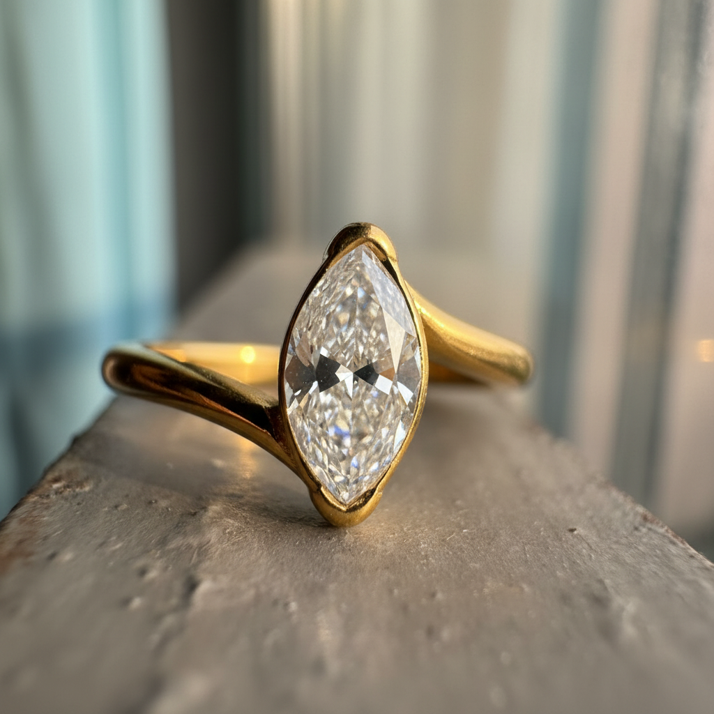 Detail Close-Up – Celeste Marquise Ring