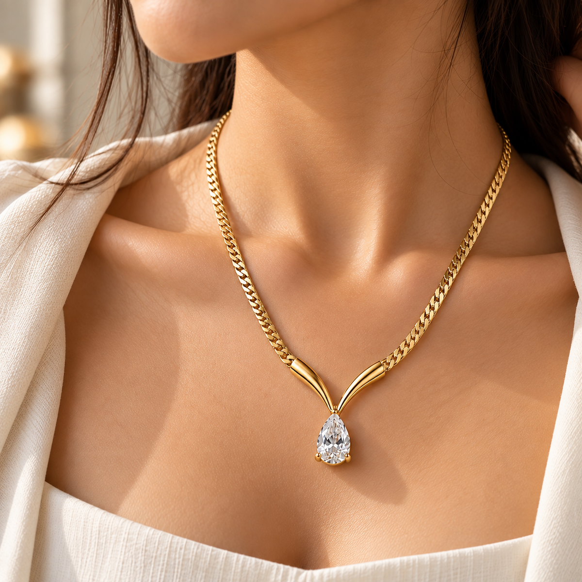 Elara Pear Drop Necklace