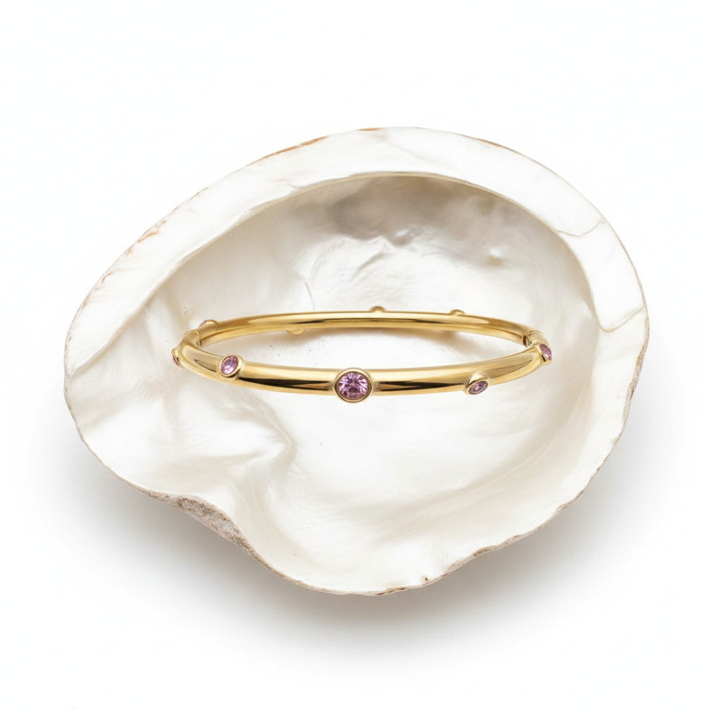 Flat Lay – Pink Oval Bangle