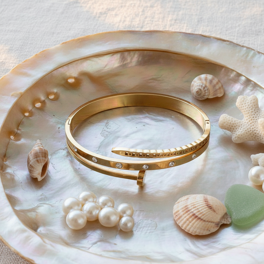 Flat Lay with Shell Tray