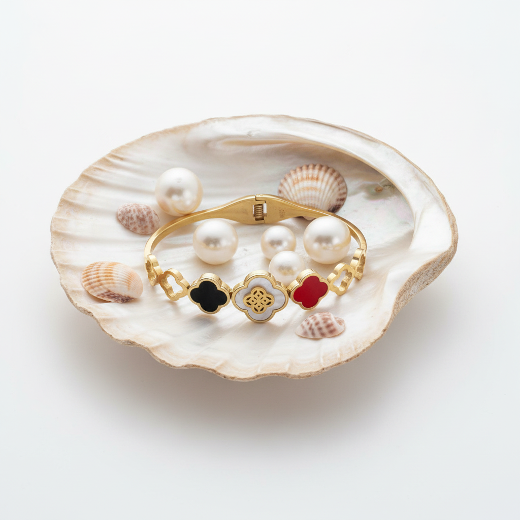 Flat Lay with Shell Tray