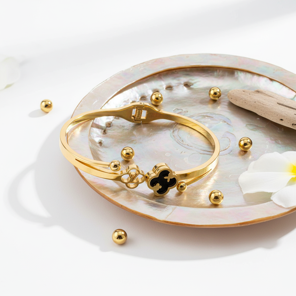 Flat Lay with Shell Tray