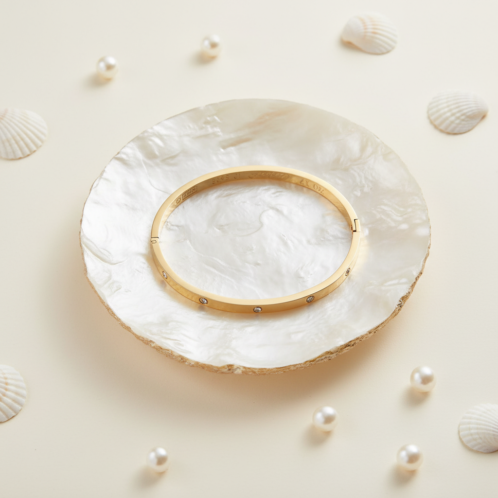 Flat Lay with Shell Tray