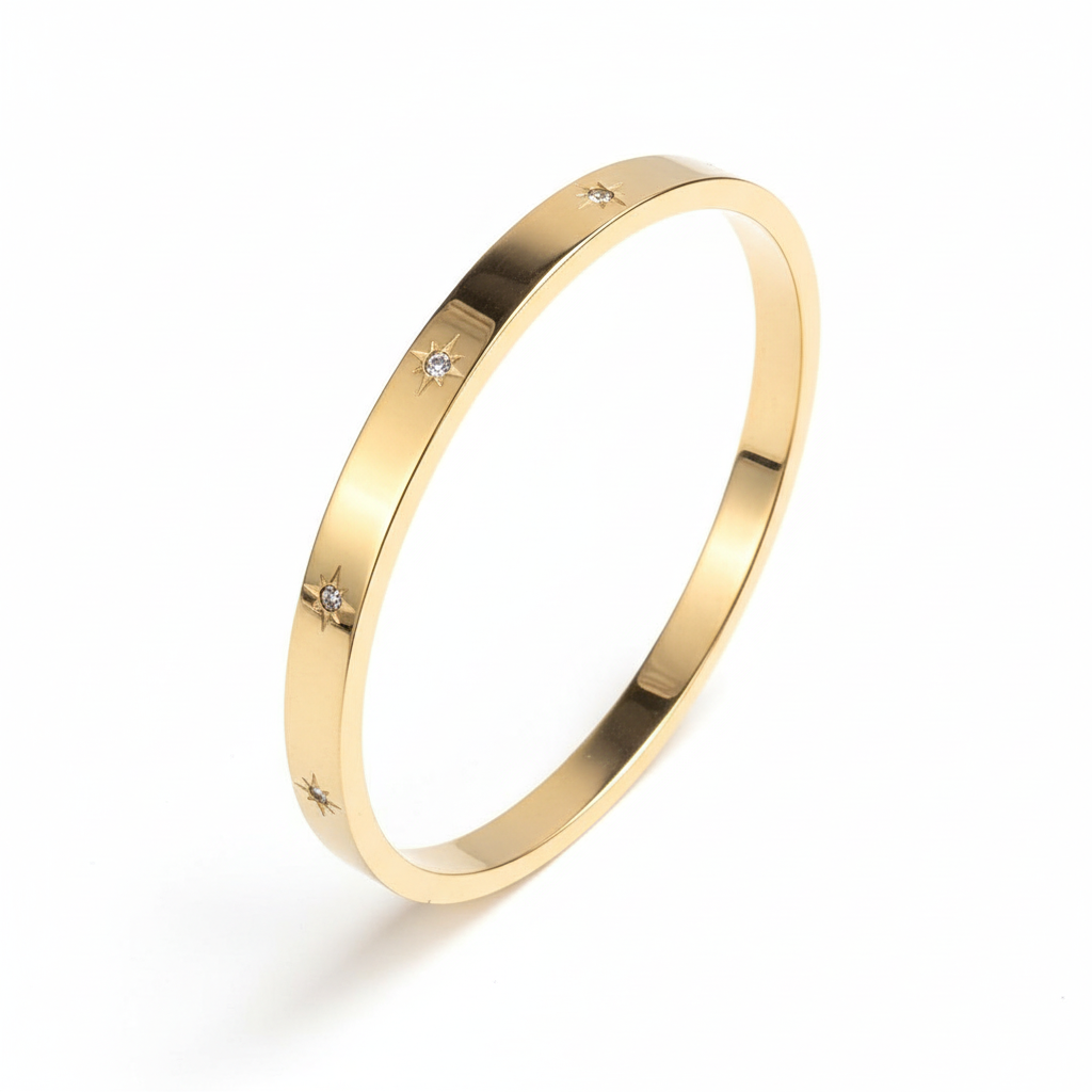 Floral Crystal Bangle Angled View