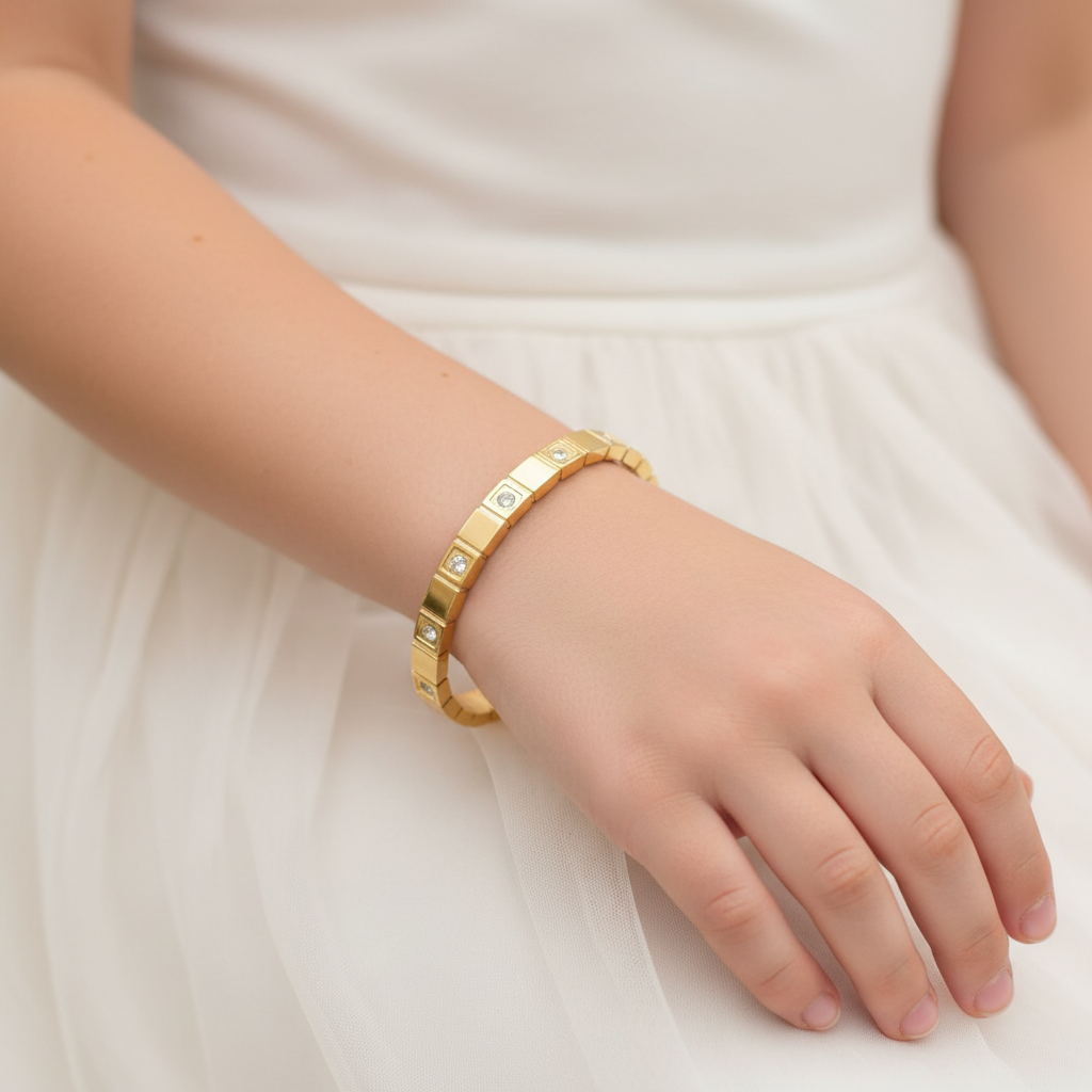 Geometric Bracelet on Child's Wrist