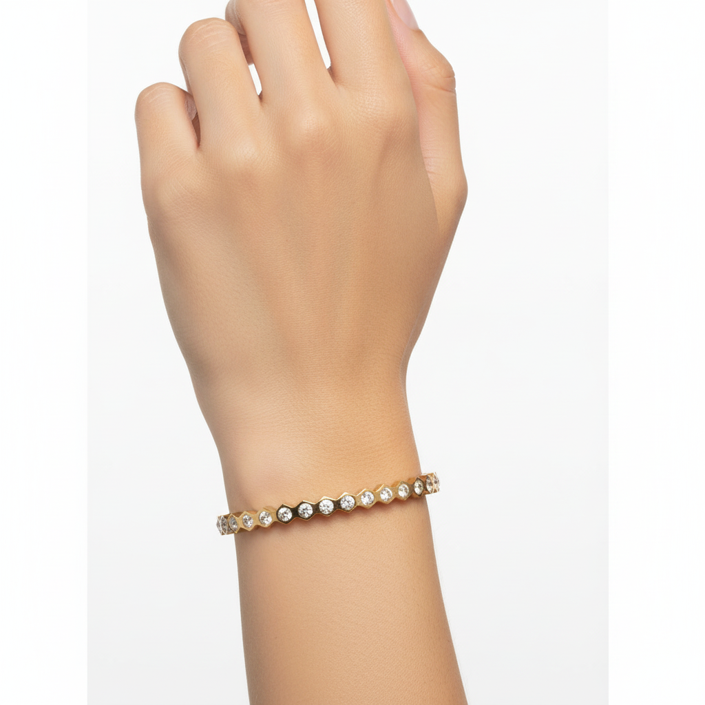 Gold Wave Bracelet - Wrist Shot