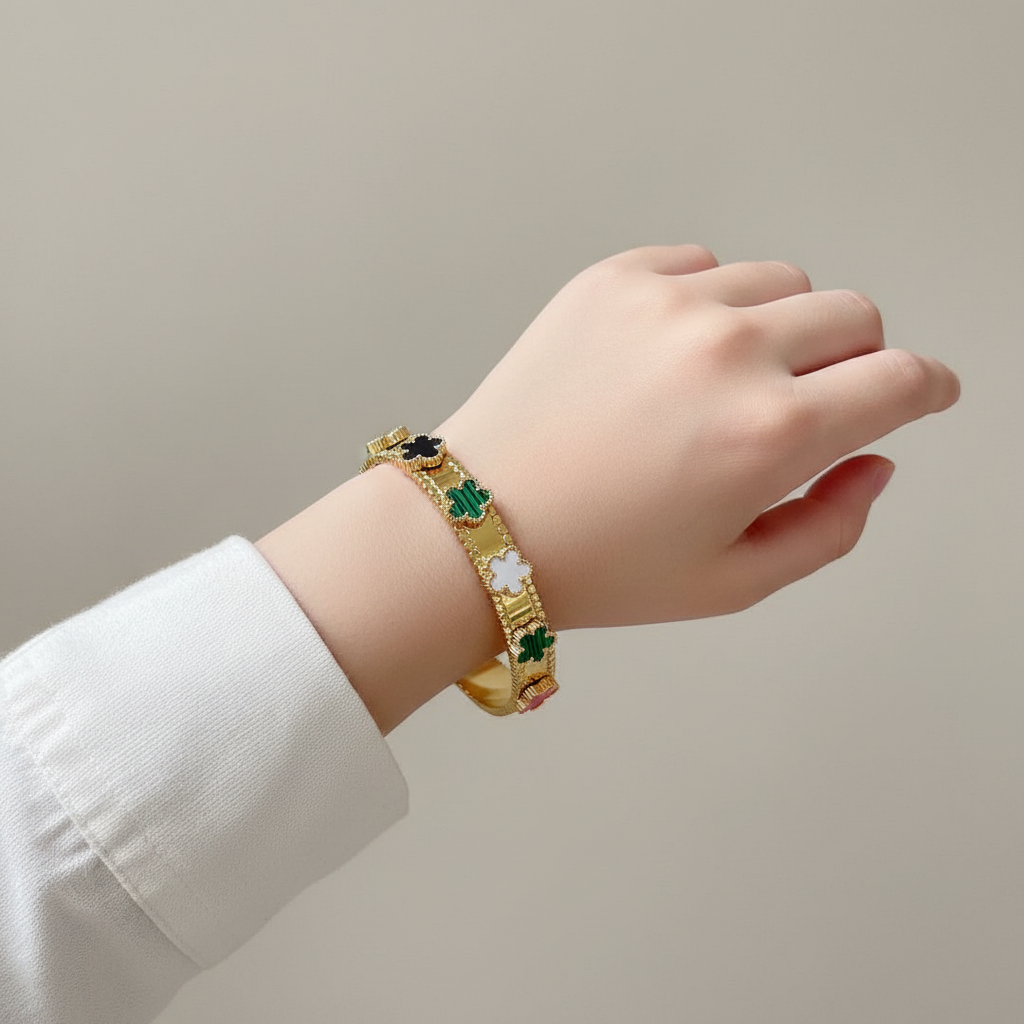 Kids flower bracelet on child's wrist