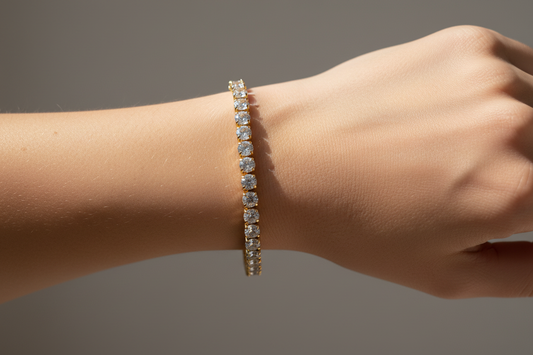Lifestyle Wrist Shot – Continuous CZ Tennis Bracelet