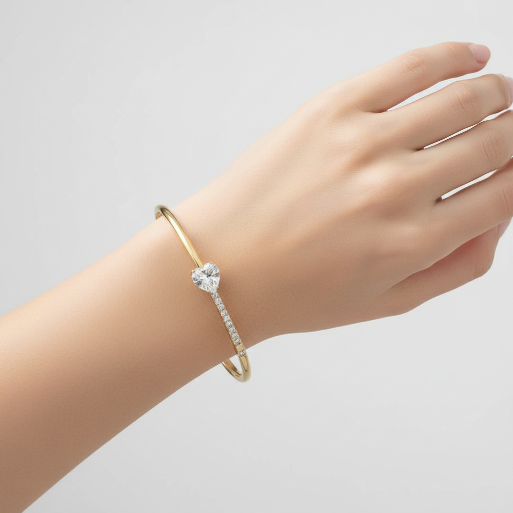 crystal heart bracelet for women