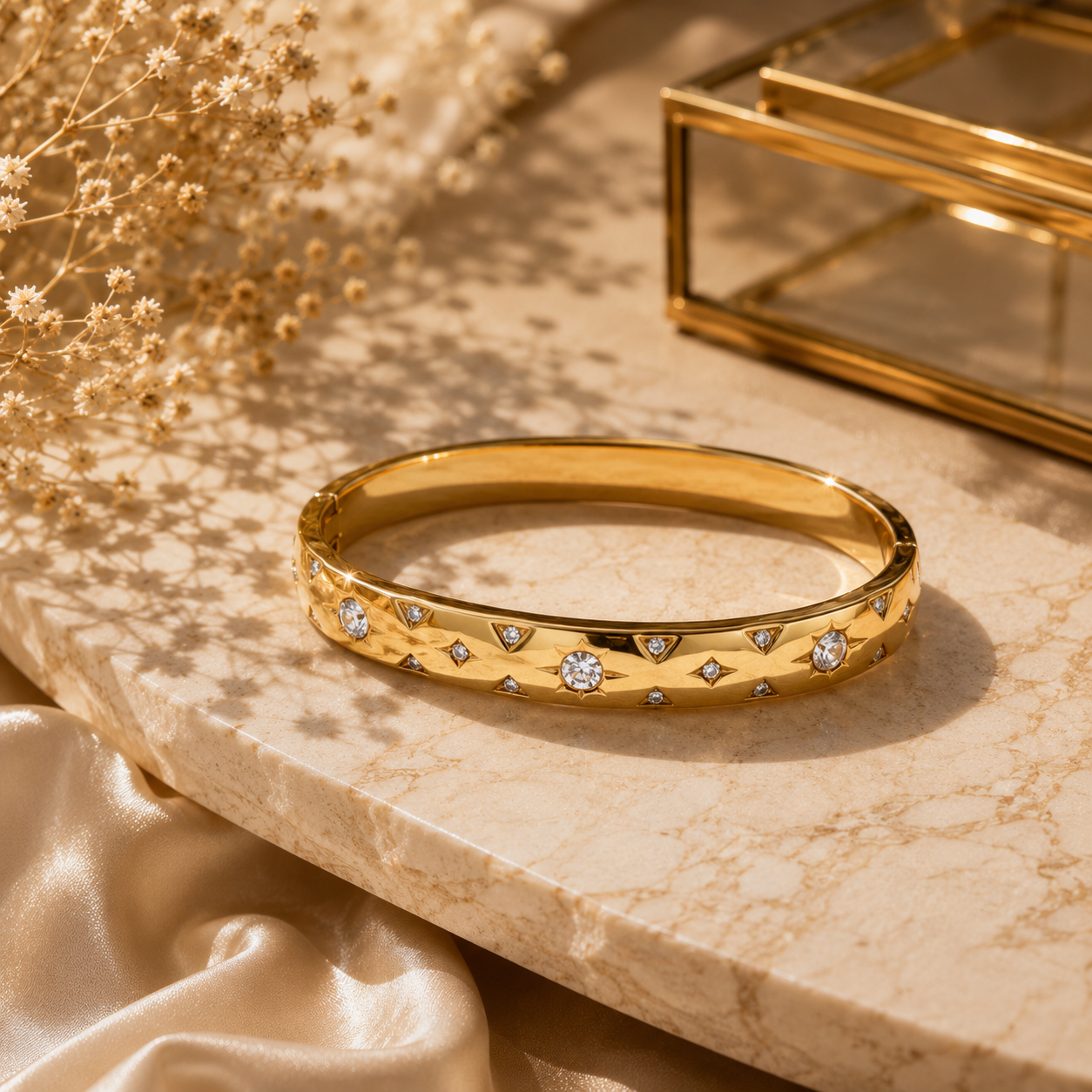 Star Set Diamond Bangle