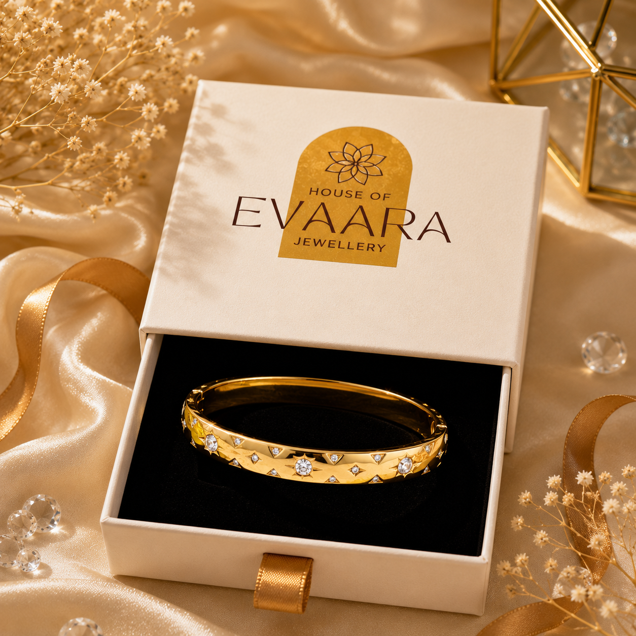 Star Set Diamond Bangle