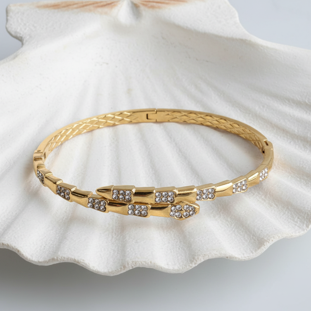 Quilted Crystal Bangle – Shell Tray Corrected