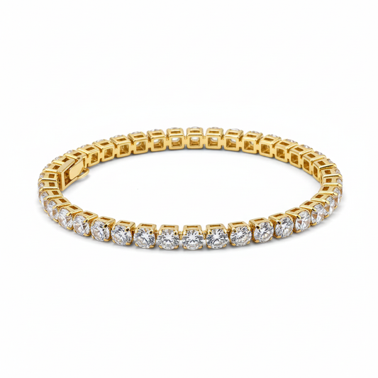 Round Crystal Tennis Bracelet - Angled View